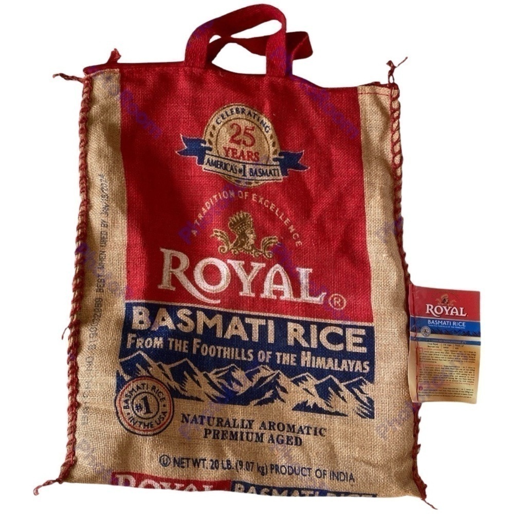 Burlap Tote Bag Rustic Zip Top Double Web Handles